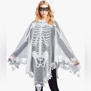Skeleton Halloween Cape/Poncho Includes Mask